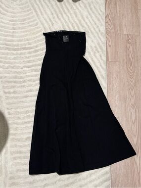 Club Monaco Black A-Line Strapless Midi Dress